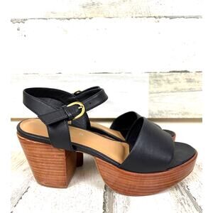 Fortress Womens EU 37 6.5 Black Leather Hannah Clog Buckle Summer Sandal NEW
